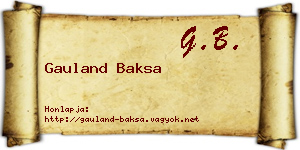 Gauland Baksa névjegykártya
